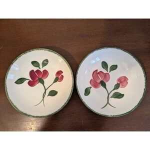 Blue Ridge Southern Pottery 2Bowls, Hand Painted, Oven Proof, Fade Proof, Flower